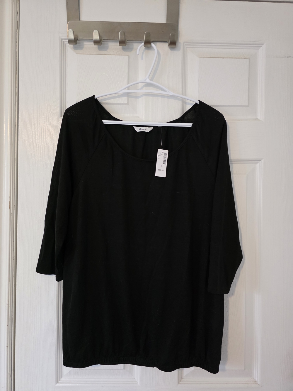 ✨️ NWT ✨️ | Reitmans Black Scoop Neck 3/4 Sleeve Top | Medium